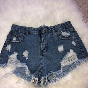 Shein Distressed Jean Shorts- Medium // NBW